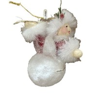 Seasons of Cannon Falls Victorian Girl Snow Skier Hanging Ornament nwt Vintage - $12.23