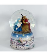 Roman Nativity Snow Globe Mary Joseph Jesus Holy Family Music Box Silent... - $59.95