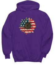 Independence Day Hoodie America Sunflower Purple-H  - £28.73 GBP