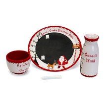 Child to Cherish Santa&#39;s Message Plate Set, Santa Cookie Plate, Santa Milk jar,  - $67.99