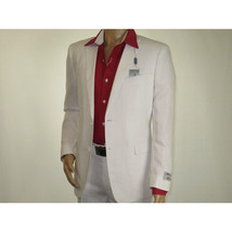 Adolfo Men's Linen Suit summer suit Breathable and comfortable C500 White image 4