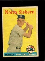 1958 TOPPS #54 NORM SIEBERN VG (RC) YANKEES UER *NY8448 - $8.82