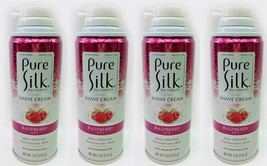4 X Pure Silk Shave Cream Raspberry Mist Aloe Infusion Moisturizer Skin ... - $419.02 MXN