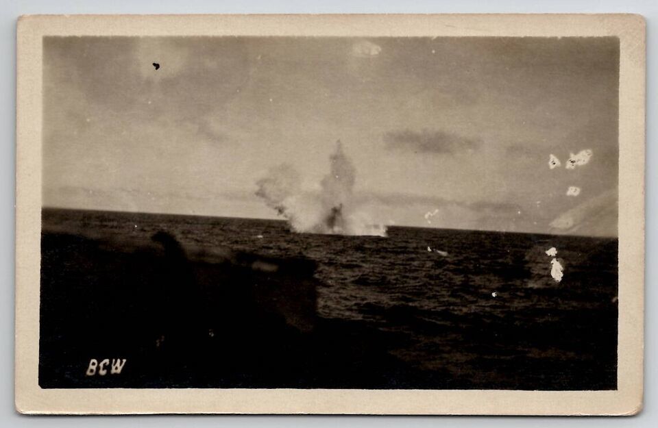 RPPC Navy Explosion in the Ocean BCW Real Photo Postcard J30 - £7.93 GBP