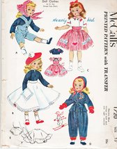 McCall&#39;s 1720 Girl Doll Clothes to fit the Sweet Sue Dolls Sewing Pattern Size 2 - £15.76 GBP