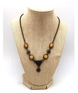Lia Sophia Toffee Brown Resin Clear &amp; Amber Accent Rhinestone Gold Tone ... - $19.42 CAD