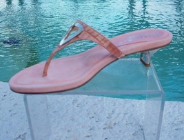 Marvin K  Pink Croc Leather Shoe Sandal New 7.5 Suede Foot Bed T Strap $225 NIB - £82.21 GBP