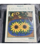 Caron WonderArt Latch Hook Rug Kit SUNFLOWERS 20&quot; x 27&quot; 4274 New USA - $27.15 CAD
