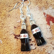 Unique Diet Coke Bottle Earrings Miniature Coca Cola Handmade Retro Vintage Cool - £9.90 GBP