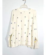 Summersalt The Softest French Terry Crewneck Sweatshirt XL Ivory Floral ... - £37.43 GBP