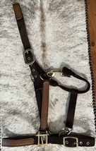 Abetta Brown Nylon Halter with Leather on cheeks nose and crown NEW Hors... - $14.99