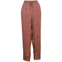 RALPH LAUREN Red Tan Gray Wavy Stripe Woven Drawstring Crop Pants 20W - $49.99