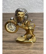 Vintage Standing Lion Shaped Xanadu 3.5&quot; Two Tone  Mini Clock KG JD - €55,69 EUR