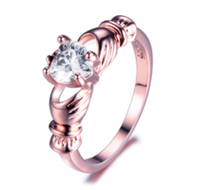 Rose Gold Claddagh Ring - £85.99 GBP