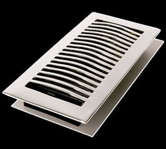 Dome Vent Floor Register with Louvers - 8&quot; x 12&quot; Chrome - £77.36 GBP