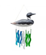 Loon Bird Wood Wavy Glass Windchimes Gift Essentials New Indonesia - £31.50 GBP
