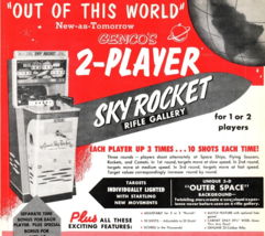 Sky Rocket Rifle Gallery Genco Arcade FLYER Original NOS 1955 Gun Shoote... - $15.68