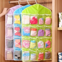 3PK New Hanging Storage 16 Sleeves Organizer Socks Bra Underwear Bag  - £22.05 GBP