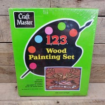 Craft Master 1,2,3 Wood Painting Set 1051 American Eagle 6X8 VTG New Sealed - $14.80