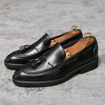 Tassel Dress Shoes Men Big Size Office Slip On Leather Boat Shoes Designer Men W - £49.82 GBP