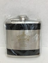 McIvor Scotch Whiskey Flask Faux Croc trim Stainless 6 oz - $9.89