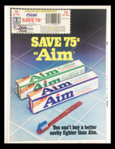 1987 Aim Flouride Toothpaste Circular Coupon Advertisement - £14.96 GBP