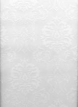 White, 56 Sq.Ft. Plouf Damask Paintable Wallpaper, Brewster 429-6705. - £32.21 GBP