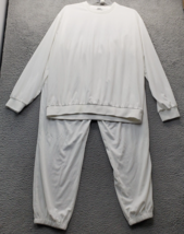 Coofandy Tracksuit Mens Size 2XL White Ribbed Hem &amp; Cuff Long Sleeve Cre... - $499.51 MXN