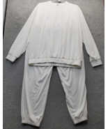 Coofandy Tracksuit Mens Size 2XL White Ribbed Hem &amp; Cuff Long Sleeve Cre... - $35.83 CAD