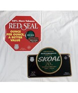 New Skoal Wintergreen &amp; Red Seal Tobacco Advertising Tin Signs Dip - $34.60