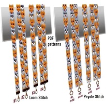 Cuff Bracelet patterns Loom, Even-Odd Peyote Stitch, Miyuki Delica-Preci... - $6.78 CAD+