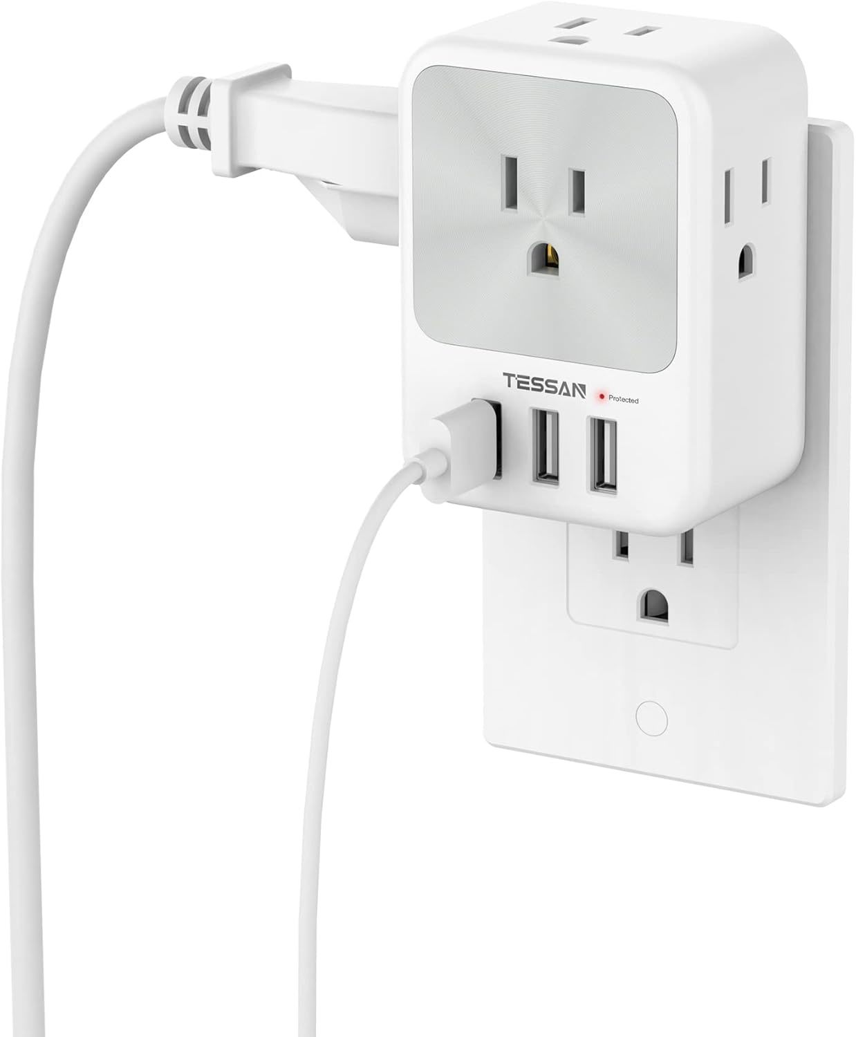 Multi Plug Outlet Splitter With Usb, Tessan 4 Electrical Outlet Extender... - $31.97