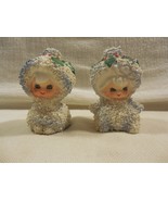 Vtg Lefton Japan Ceramic Christmas Sugar Coated Snowball Holly Girl Figu... - $86.94 CAD