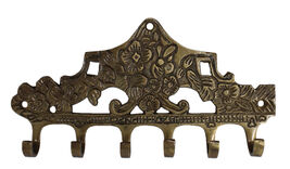 French SOLID BRASS Victorian 6 Hook Wall Key Tie Key Holder Hanger Hook ... - $27.71