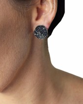 Jcm London White Gold Small Stud Pierced Black Zircons Galaxy Earrings - $147.25