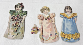1895 Barbour&#39;s Irish Flax Thread Die Cut 3 Pc Stand Up Paper Doll  Asis Set - $12.38