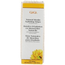 GiGi NATURAL MUSLIN EPILATING STRIPS CONTAINS 100 { 1.75&quot; x 4.5&quot; } STRIP... - £4.39 GBP