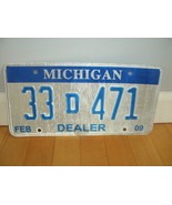 2009 BLUE BAR Michigan Dealer License Plate #33 D 471 - $183.70 MXN