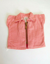 Vintage 1954 Tagged Vogue Ginny Red Check Zipper Blouse #670 - $8.99