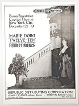 1919 Magazine Silent Movie Ad &quot;Twelve-Ten&quot; Starring Marie Doro Republic ... - £19.01 GBP