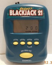 Vintage 1997 Radica Pocket Blackjack 21 Electronic Handheld Travel Game - $24.16