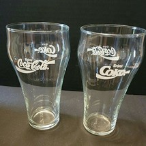 2 6" COKE GLASSES "ENJOY COCA-COLA" - £15.89 GBP
