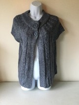 Sonoma Life Style Womens Petite Sweater Medium Gray Short Sleeve - $9.85