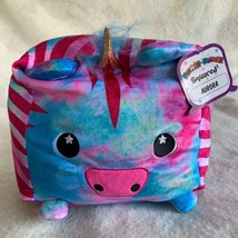 NWT Moosh-Moosh Squared Aurora Zebracorn Pink Blue Unicorn 10&quot; Plush Soft - £14.69 GBP