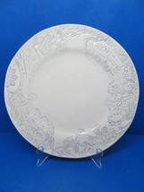 Pottery Barn &quot;Scarlett&quot;  Gray &amp; White 11&quot; Dinner Plate Excellent Condition - $49.00