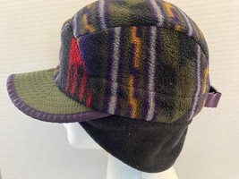 Vintage 90&#39;s Patagonia Duckbill Fleece Ear Flap Synchilla Winter Cap Hat Sz L - £77.85 GBP
