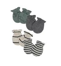 Gerber Baby Boy Mittens, Size 0-3M, Qty 4, Dinosaurs, Stripes and Solid - £6.99 GBP