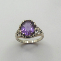 Signed Kabana Sterling Silver Purple Amethyst Ring Size 5.5 - $33.41