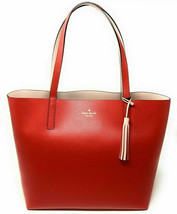 Kate Spade Lakeland Marina Reversible Red / Beige Leather Tote WKRU5342 NWT $299 - £86.66 GBP