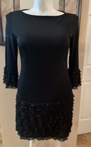 New Directions Black Ruffled Mini Dress Size 12 - £23.74 GBP